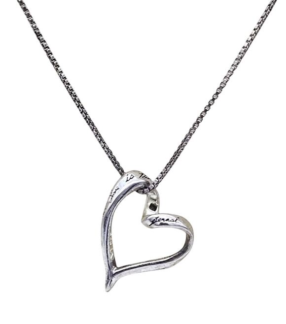 Unbranded Jewelry - Sterling Silver Heart Love Is Patient Pendant Necklace